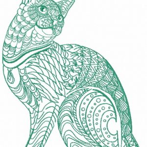Mosaic cat 5 embroidery design