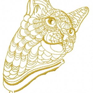 Mosaic cat 6 embroidery design