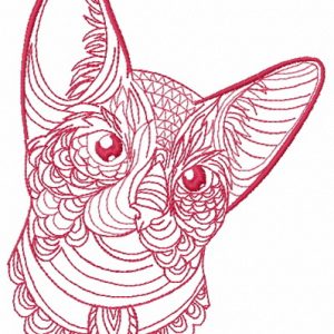 Mosaic cat 9 embroidery design