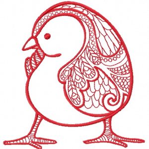 Mosaic chicken 2 embroidery design