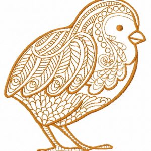 Mosaic chicken embroidery design