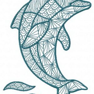 Mosaic dolphin 2 embroidery design