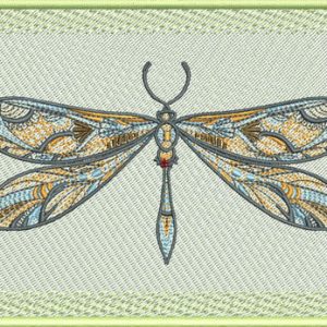 Mosaic dragonfly embroidery design