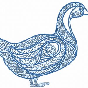 Mosaic duck embroidery design