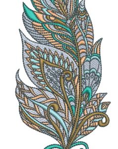 Mosaic feather embroidery design