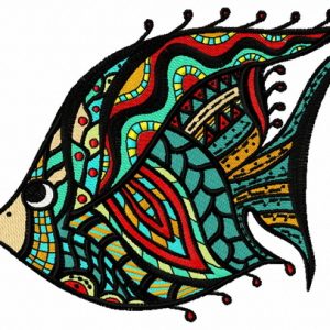 Mosaic fish 3 embroidery design