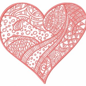 Mosaic heart embroidery design