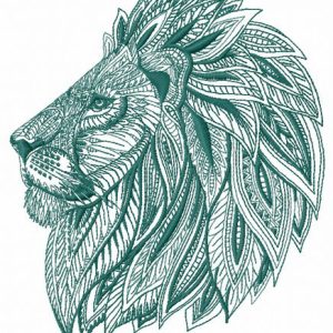 Mosaic lion 3 embroidery design