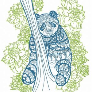 Mosaic panda 2 embroidery design