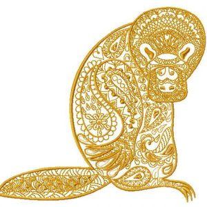 Mosaic platypus embroidery design