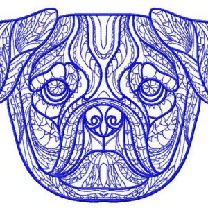 Mosaic pug-dog 2 embroidery design