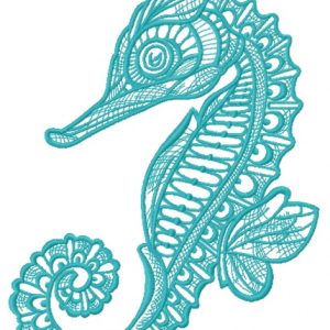 Mosaic sea horse 2 embroidery design