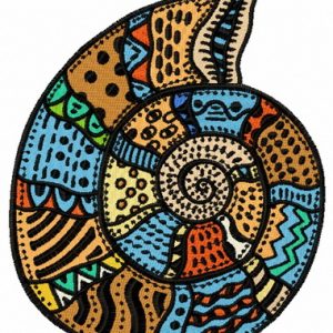 Mosaic sea shell embroidery design