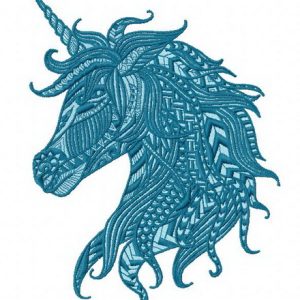 Mosaic unicorn embroidery design