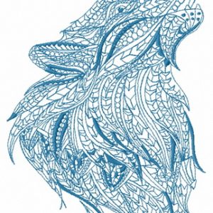 Mosaic wolf 5 embroidery design