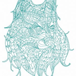 Mosaic wolf 7 embroidery design