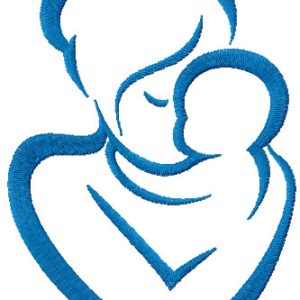 Mother and baby embroidery design