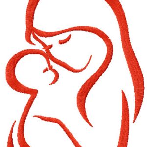 Mother's love symbol embroidery design