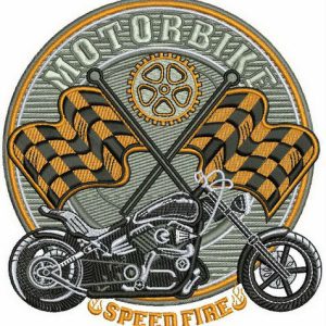 Motobike Speed Fire embroidery design