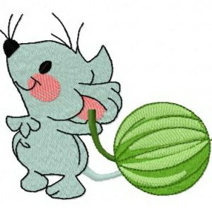 Mouse with gooseberry embroidery design