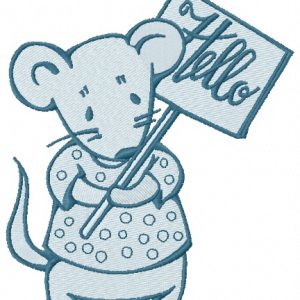 Mouse with nameplate 3 embroidery design