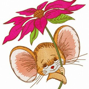Mousekin with pyrethrum embroidery design