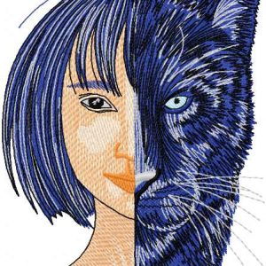 Mowgli and Bagheera embroidery design
