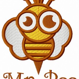 Mr Bee embroidery design