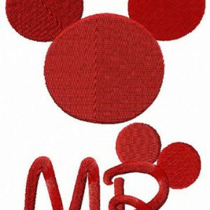 Mr. Mouse embroidery design