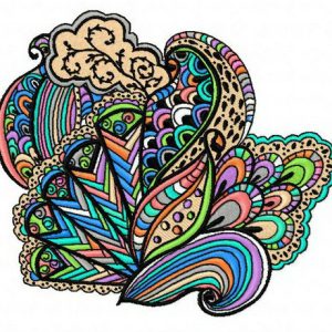 Multicolor decoration embroidery design