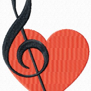Music in my heart embroidery design