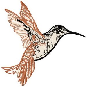 Musical humming-bird 3 embroidery design