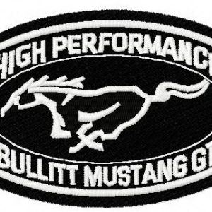 Mustang Bullitt GT embroidery design