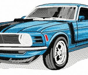 Mustang car 4 embroidery design
