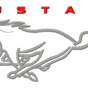 Mustang logo 3 embroidery design