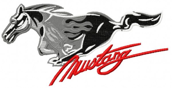 Mustang logo 5 embroidery design