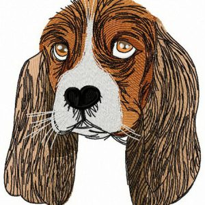 Muzzle of Spaniel embroidery design