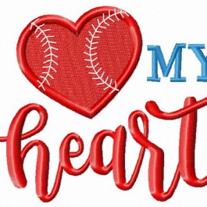 My baseball heart embroidery design