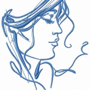 My beloved's face sketch embroidery design