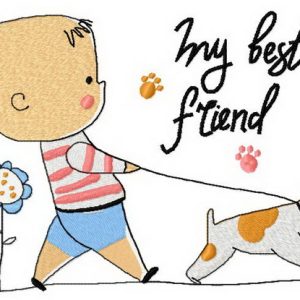 My best friend embroidery design