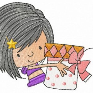 My big present embroidery design