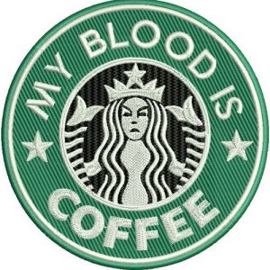 My blood is coffee embroidery design