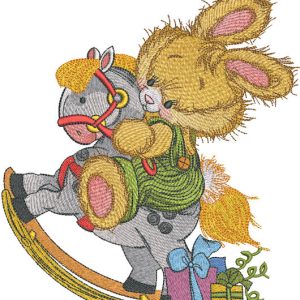 My dapple gray rocking horse embroidery design