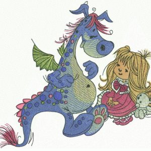 My friend dragon embroidery design