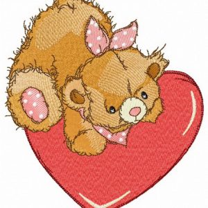 My heart belongs to teddy bear embroidery design