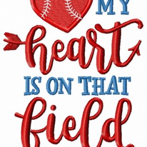 My heart is on that field embroidery design