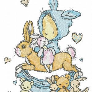 My rocking bunny embroidery design