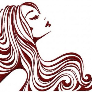 Mysterious lady embroidery design
