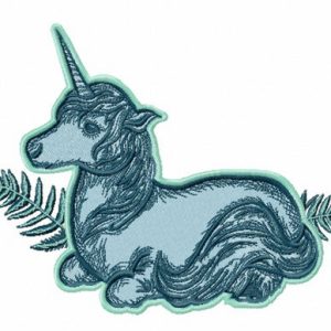 Naive unicorn embroidery design