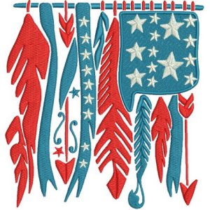 Native American curtains embroidery design